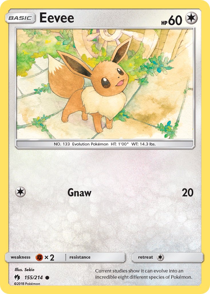 Eevee (155/214) (Let's Play, Eevee Cracked Ice Holo) (Theme Deck Exclusives) [Sun & Moon: Lost Thunder] | Deep Dive Games St. Marys