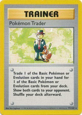 Pokemon Trader (77/102) [Base Set Shadowless Unlimited] | Deep Dive Games St. Marys