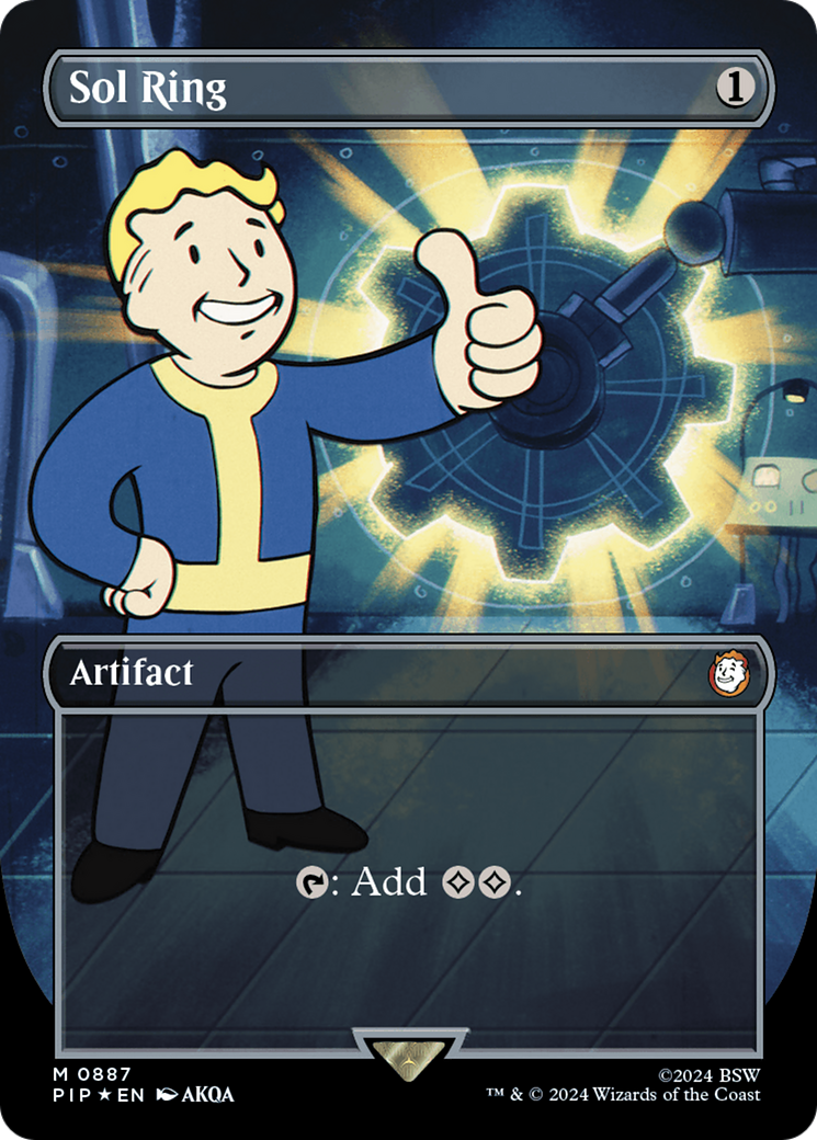 Sol Ring (Borderless) (Surge Foil) [Fallout] | Deep Dive Games St. Marys