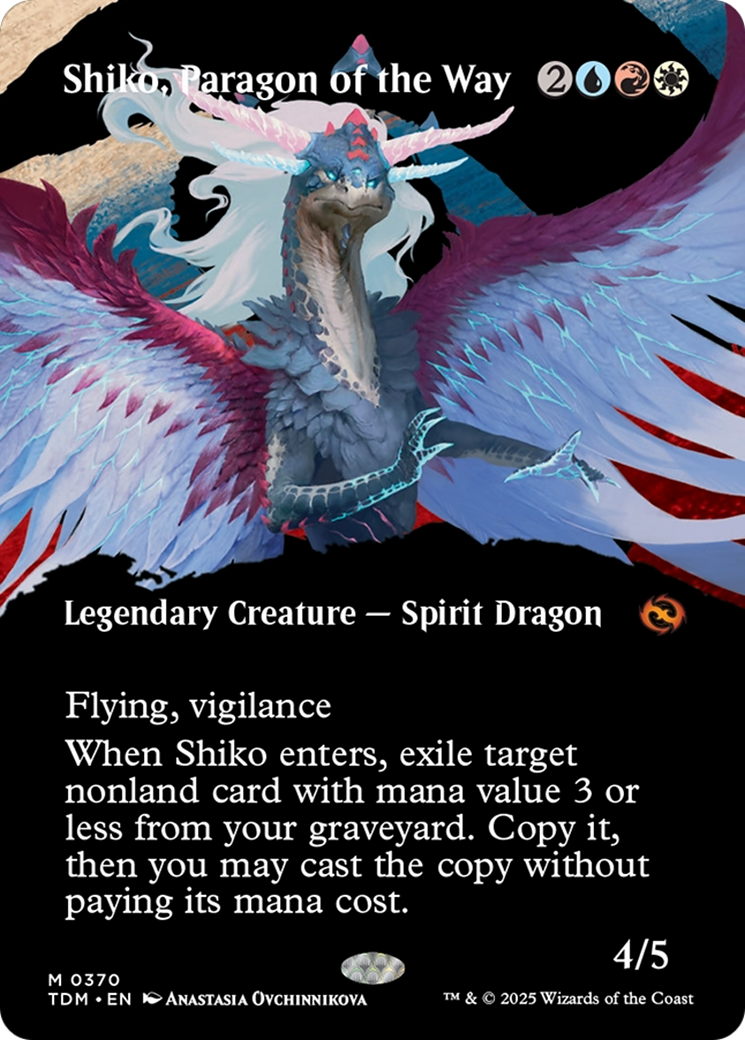 Shiko, Paragon of the Way (Borderless) [Tarkir: Dragonstorm] | Deep Dive Games St. Marys