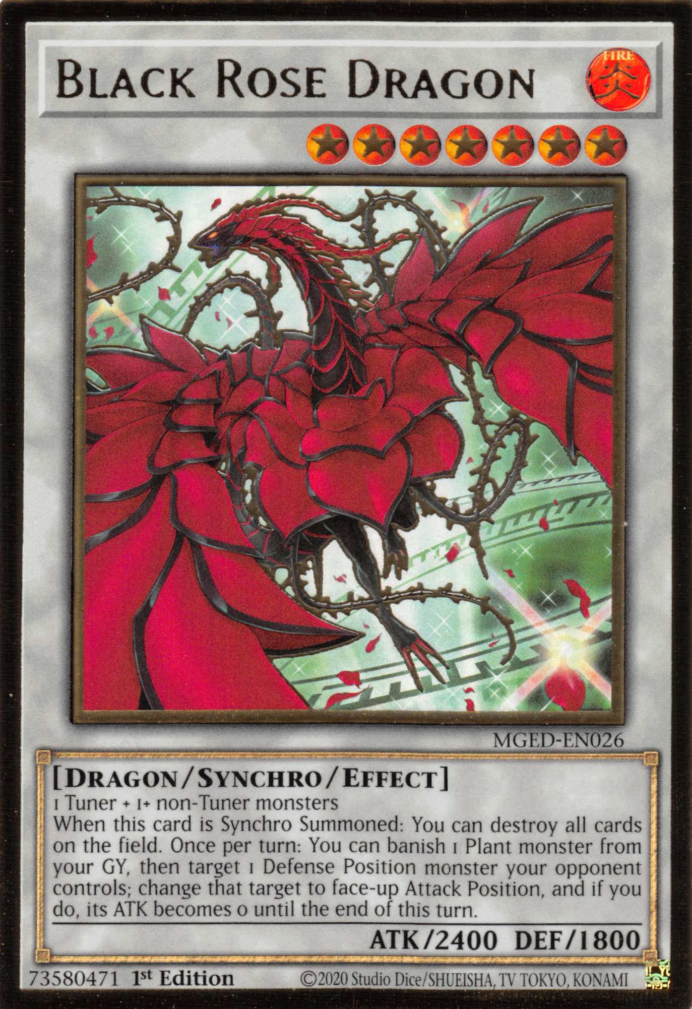 Black Rose Dragon (Alternate Art) [MGED-EN026] Gold Rare | Deep Dive Games St. Marys