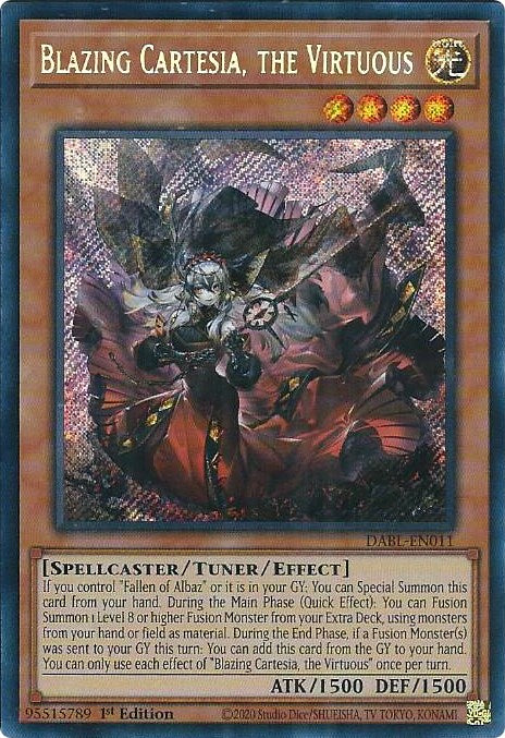 Blazing Cartesia, the Virtuous [DABL-EN011] Secret Rare | Deep Dive Games St. Marys