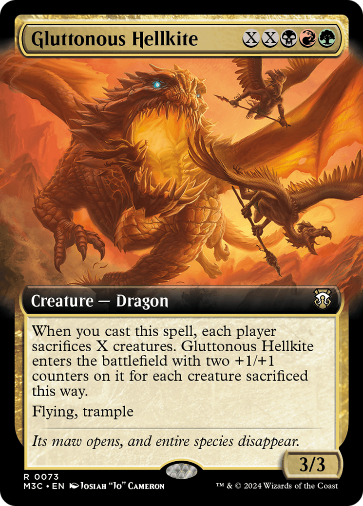 Gluttonous Hellkite (Extended Art) [Modern Horizons 3 Commander] | Deep Dive Games St. Marys