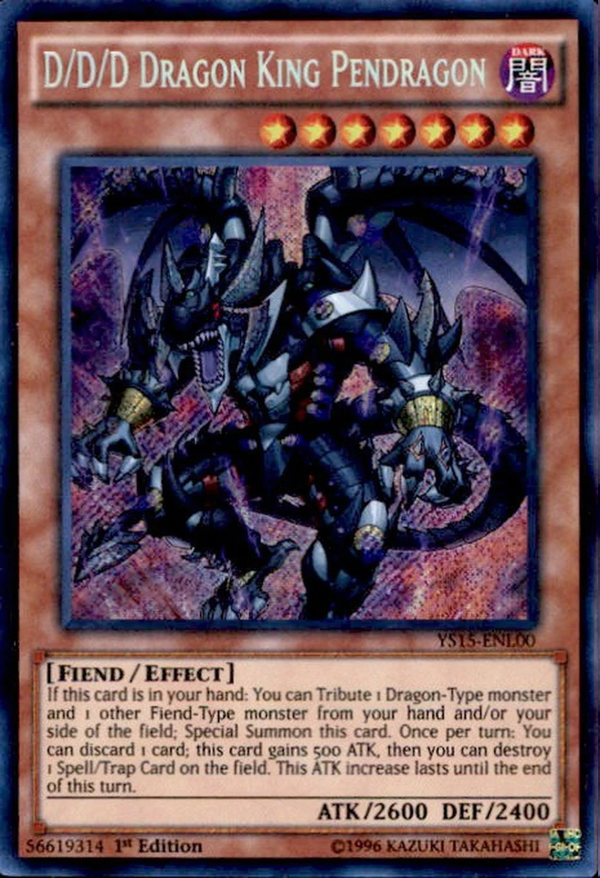 D/D/D Dragon King Pendragon [YS15-ENL00] Secret Rare | Deep Dive Games St. Marys