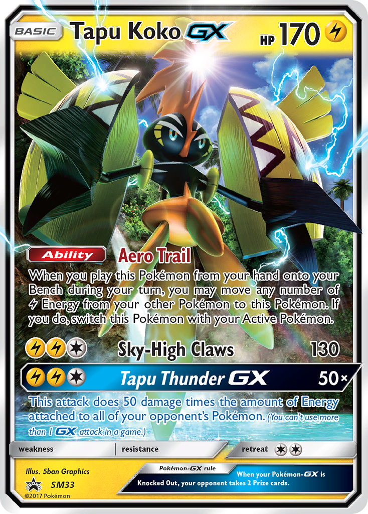 Tapu Koko GX (SM33) [Sun & Moon: Black Star Promos] | Deep Dive Games St. Marys