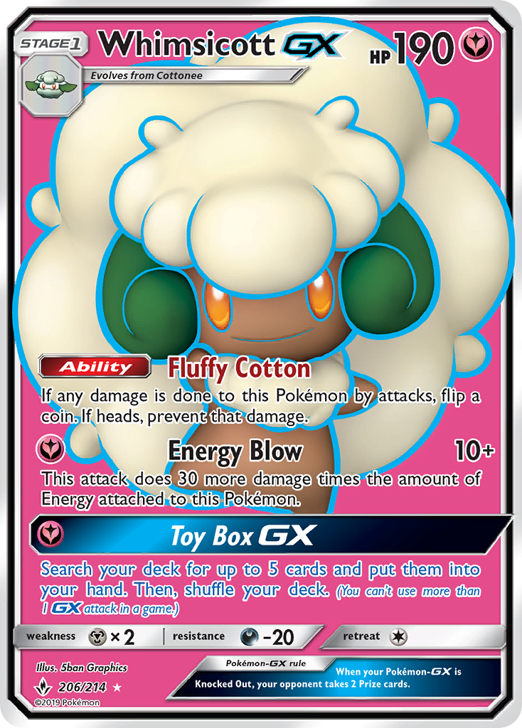 Whimsicott GX (206/214) [Sun & Moon: Unbroken Bonds] | Deep Dive Games St. Marys