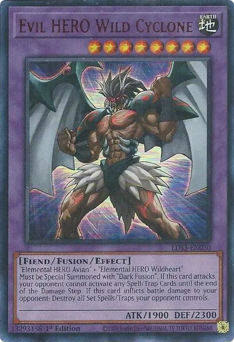 Evil HERO Wild Cyclone (Red) [LDS3-EN030] Ultra Rare | Deep Dive Games St. Marys