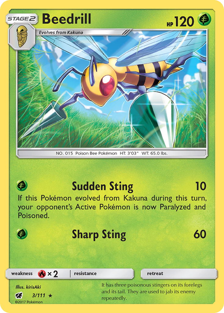 Beedrill (3/111) [Sun & Moon: Crimson Invasion] | Deep Dive Games St. Marys