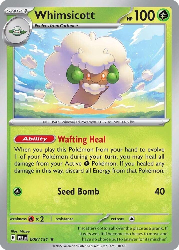 Whimsicott (008/131) [Scarlet & Violet: Prismatic Evolutions] | Deep Dive Games St. Marys