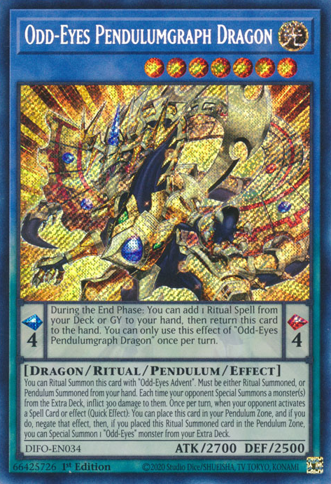 Odd-Eyes Pendulumgraph Dragon [DIFO-EN034] Secret Rare | Deep Dive Games St. Marys