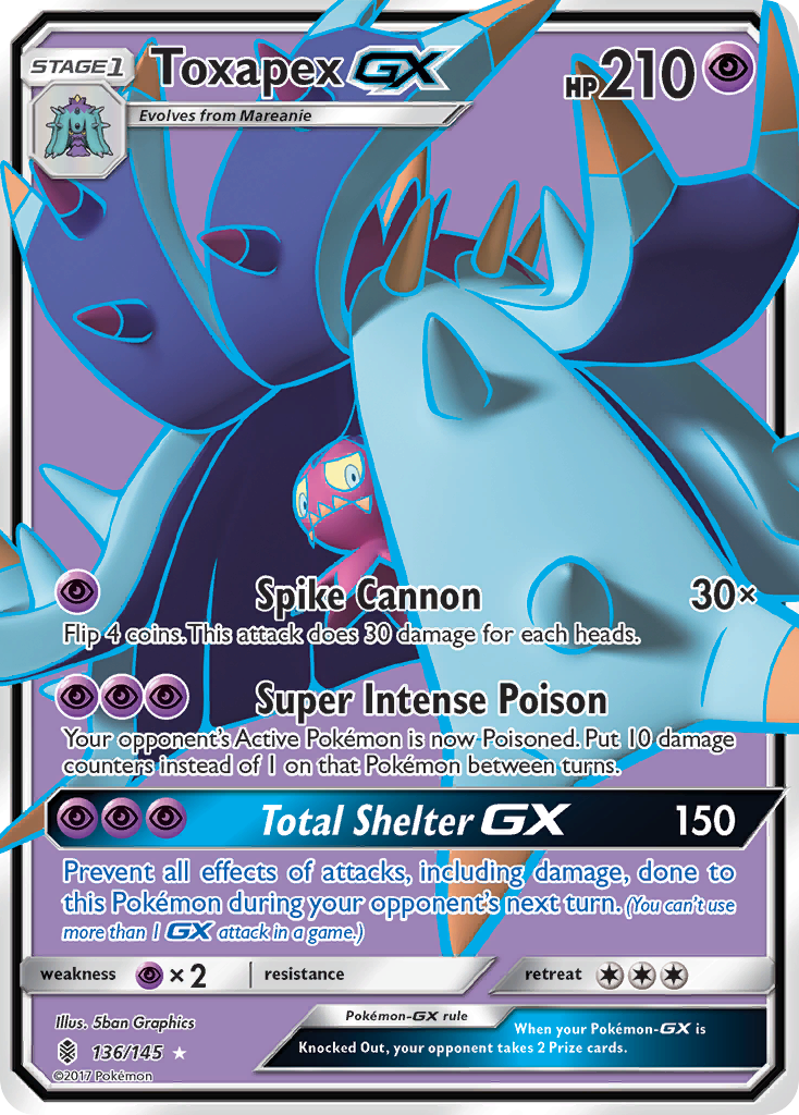 Toxapex GX (136/145) [Sun & Moon: Guardians Rising] | Deep Dive Games St. Marys