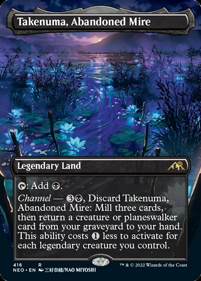 Takenuma, Abandoned Mire (Borderless Alternate Art) [Kamigawa: Neon Dynasty] | Deep Dive Games St. Marys