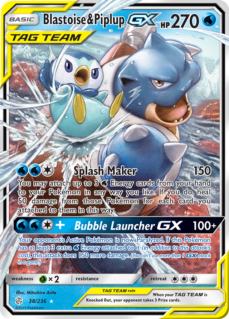 Blastoise & Piplup GX (38/236) [Sun & Moon: Cosmic Eclipse] | Deep Dive Games St. Marys