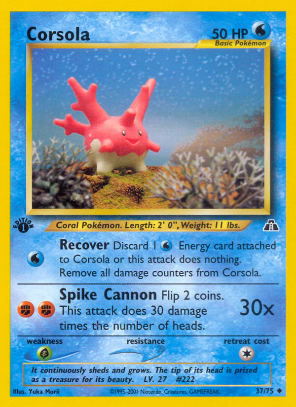 Corsola (37/75) [Neo Discovery 1st Edition] | Deep Dive Games St. Marys