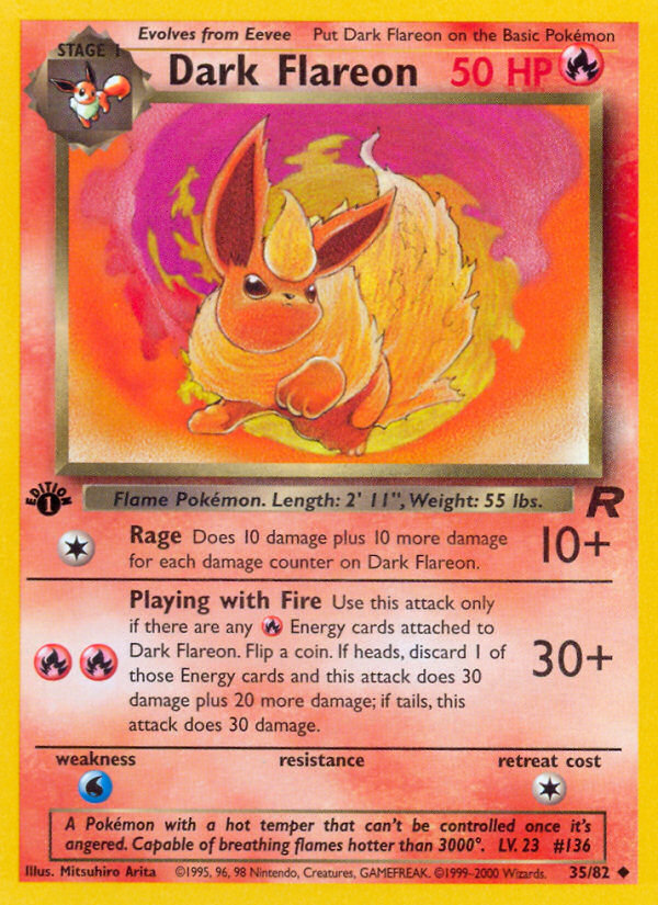 Dark Flareon (35/82) [Team Rocket 1st Edition] | Deep Dive Games St. Marys