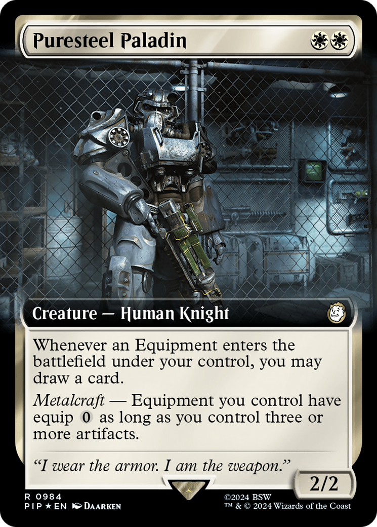 Puresteel Paladin (Extended Art) (Surge Foil) [Fallout] | Deep Dive Games St. Marys