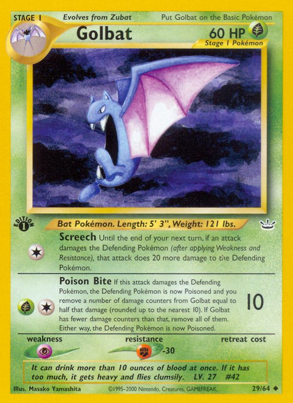 Golbat (29/64) [Neo Revelation 1st Edition] | Deep Dive Games St. Marys