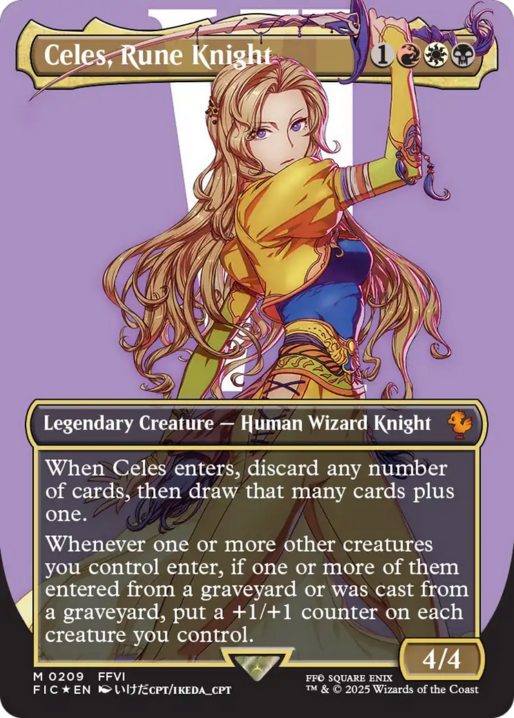 Celes, Rune Knight (Borderless) (Surge Foil) [FINAL FANTASY Commander] | Deep Dive Games St. Marys