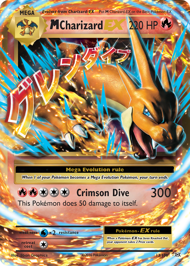 M Charizard EX (13/108) [XY: Evolutions] | Deep Dive Games St. Marys