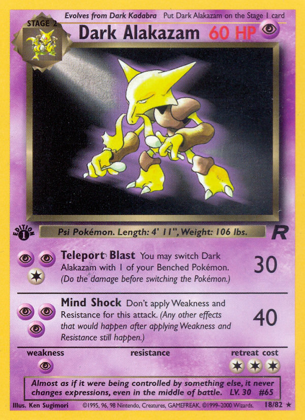 Dark Alakazam (18/82) [Team Rocket 1st Edition] | Deep Dive Games St. Marys