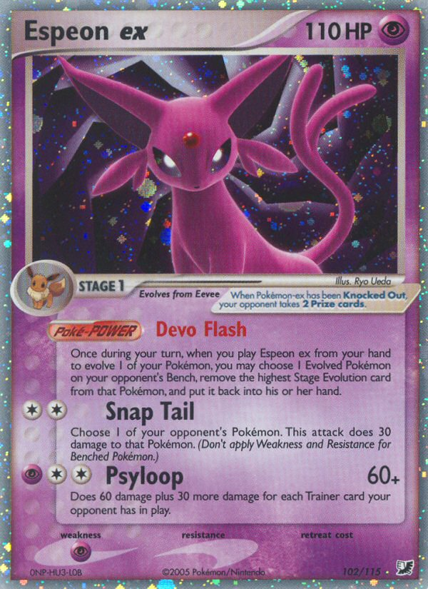 Espeon ex (102/115) [EX: Unseen Forces] | Deep Dive Games St. Marys