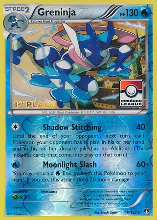 Greninja (40/122) (League Promo 1st Place) [XY: BREAKpoint] | Deep Dive Games St. Marys