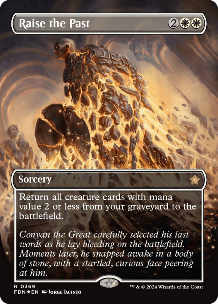 Raise the Past (Borderless) (Mana Foil) [Foundations] | Deep Dive Games St. Marys
