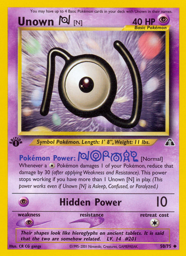 Unown [N] (50/75) [Neo Discovery 1st Edition] | Deep Dive Games St. Marys