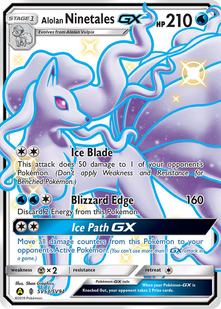 Alolan Ninetales GX (SV53/SV94) [Sun & Moon: Hidden Fates - Shiny Vault] | Deep Dive Games St. Marys