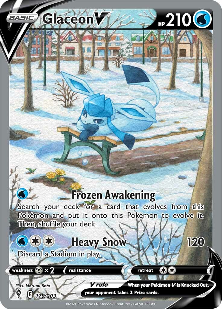 Glaceon V (175/203) [Sword & Shield: Evolving Skies] | Deep Dive Games St. Marys