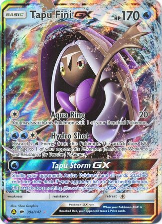 Tapu Fini GX (39/147) (Alternate card) (Jumbo Card) [Sun & Moon: Burning Shadows] | Deep Dive Games St. Marys