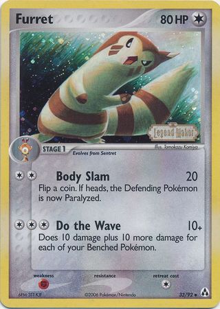 Furret (33/92) (Stamped) [EX: Legend Maker] | Deep Dive Games St. Marys