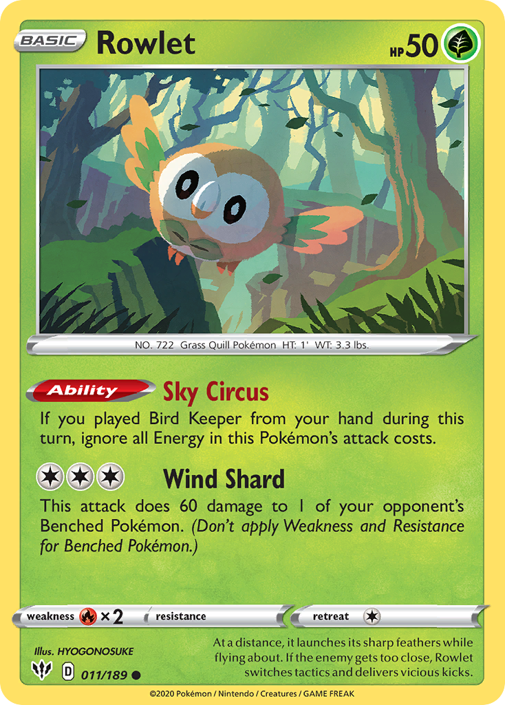 Rowlet (011/189) [Sword & Shield: Darkness Ablaze] | Deep Dive Games St. Marys