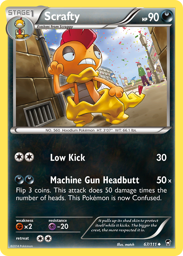 Scrafty (67/111) [XY: Furious Fists] | Deep Dive Games St. Marys