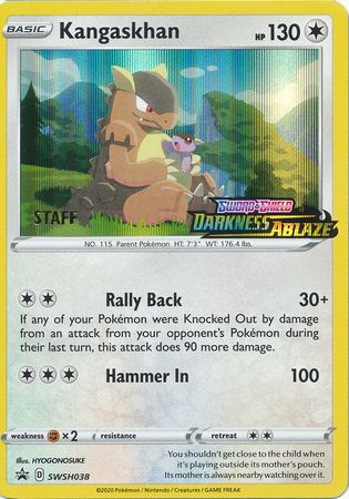 Kangaskhan (SWSH038) (Staff Prerelease Promo) [Sword & Shield: Black Star Promos] | Deep Dive Games St. Marys