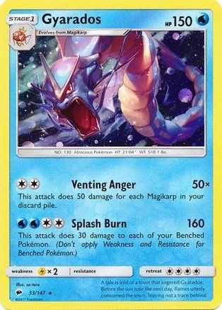 Gyarados (33/147) (Cosmos Holo) [Sun & Moon: Burning Shadows] | Deep Dive Games St. Marys