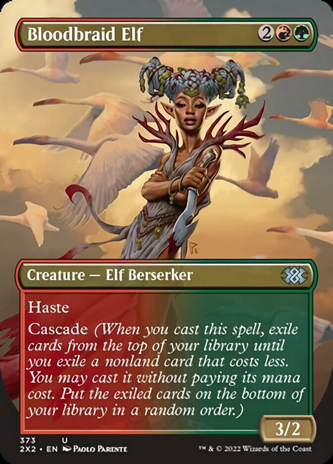 Bloodbraid Elf (Borderless Alternate Art) [Double Masters 2022] | Deep Dive Games St. Marys