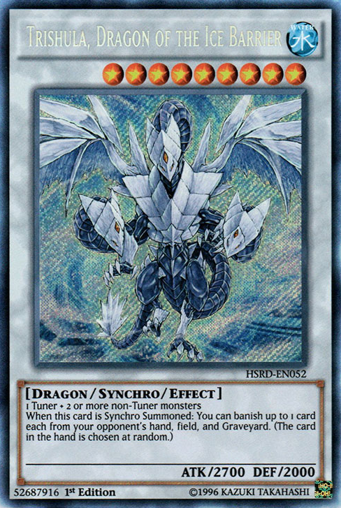 Trishula, Dragon of the Ice Barrier [HSRD-EN052] Secret Rare | Deep Dive Games St. Marys