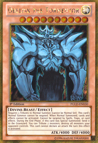 Obelisk the Tormentor [PGLD-EN030] Gold Secret Rare | Deep Dive Games St. Marys