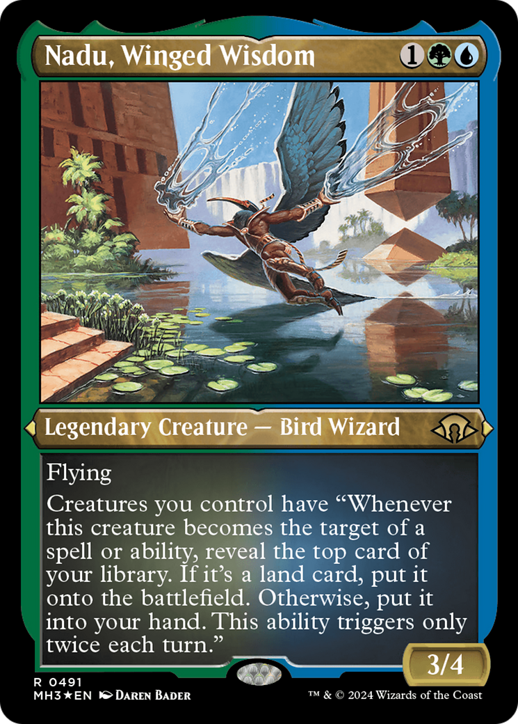 Nadu, Winged Wisdom (Foil Etched) [Modern Horizons 3] | Deep Dive Games St. Marys