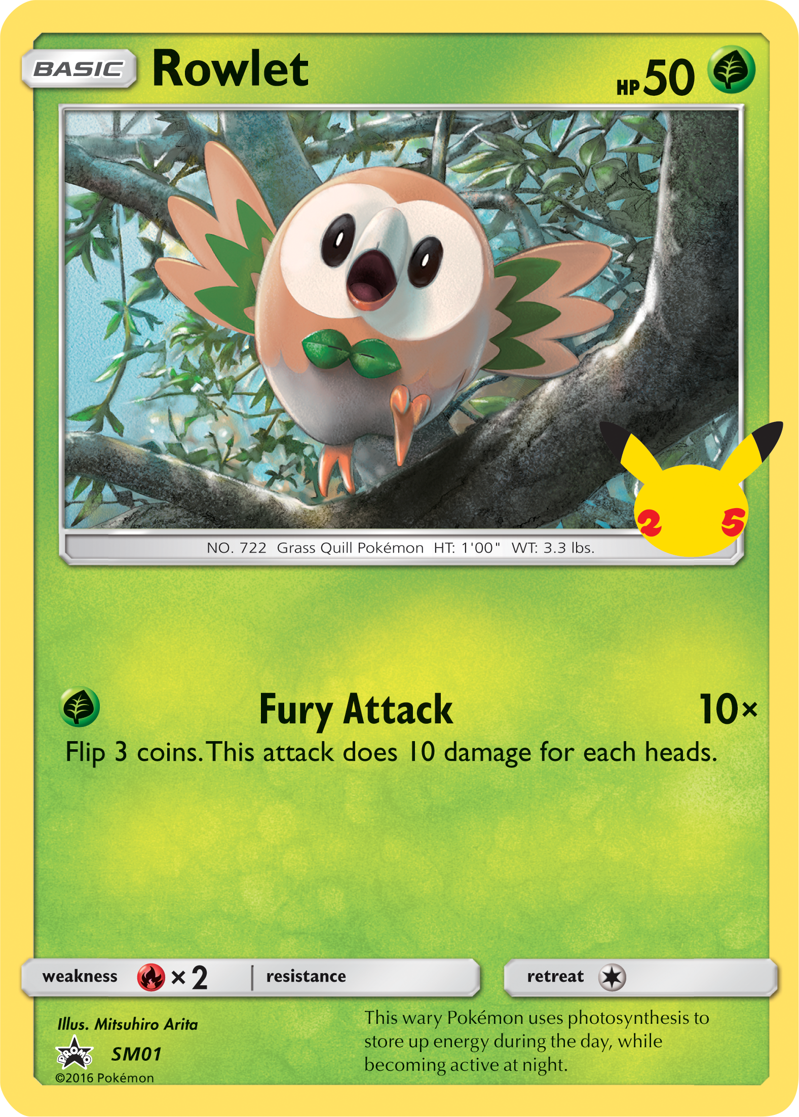 Rowlet (SM01) (Jumbo Card) [First Partner Pack] | Deep Dive Games St. Marys