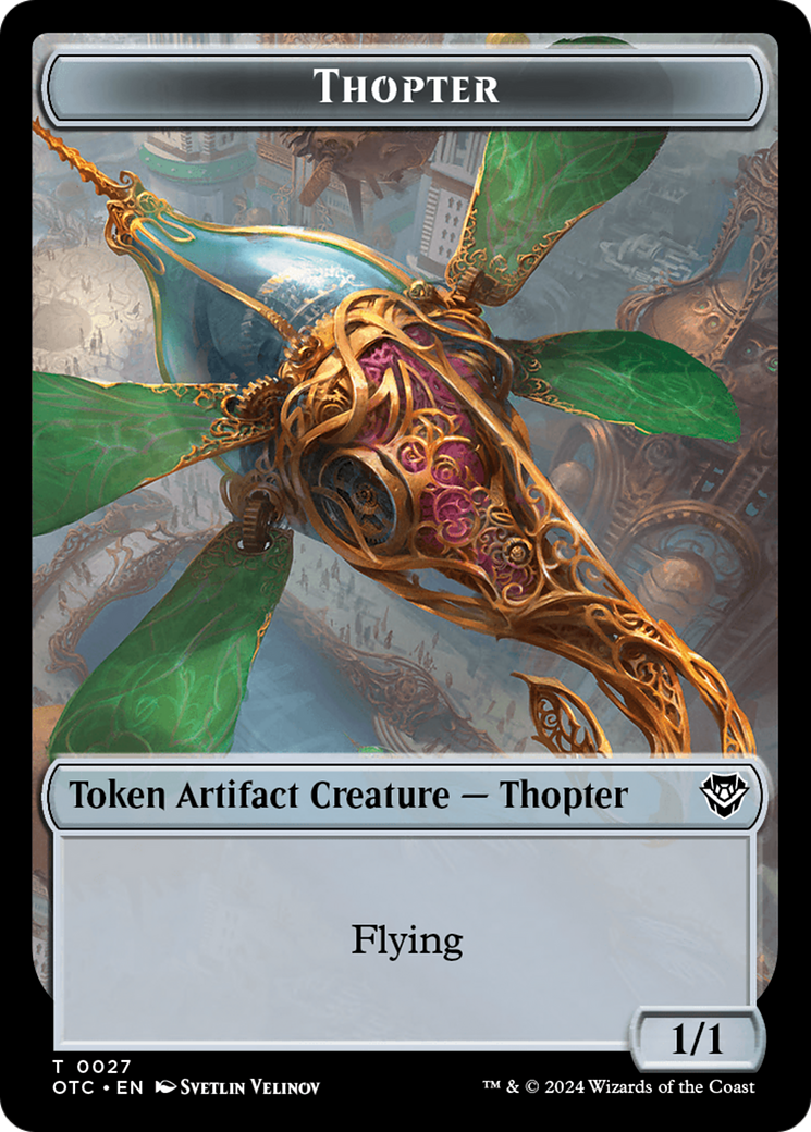 Thopter // Treasure Double-Sided Token [Outlaws of Thunder Junction Commander Tokens] | Deep Dive Games St. Marys