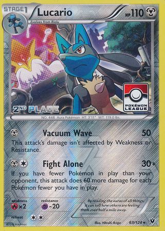 Lucario (63/124) (League Promo 2nd Place) [XY: Fates Collide] | Deep Dive Games St. Marys