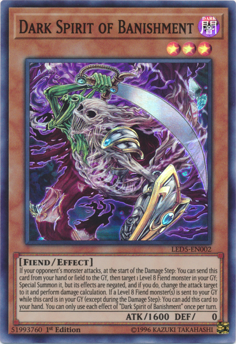 Dark Spirit of Banishment [LED5-EN002] Super Rare | Deep Dive Games St. Marys