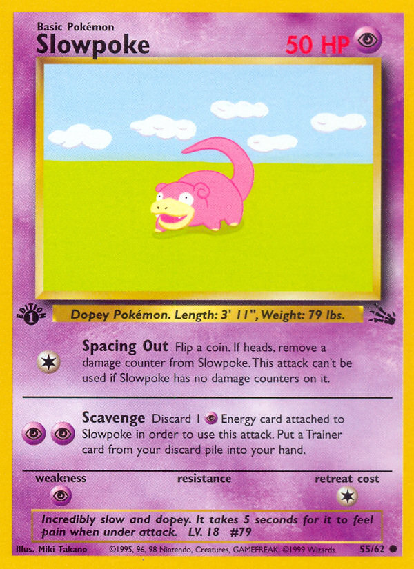 Slowpoke (55/62) [Fossil 1st Edition] | Deep Dive Games St. Marys