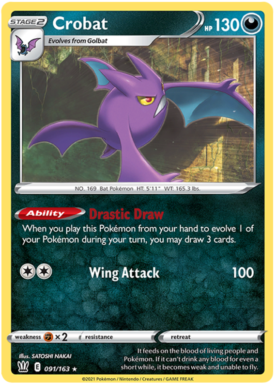 Crobat (091/163) (Theme Deck Exclusive) [Sword & Shield: Battle Styles] | Deep Dive Games St. Marys