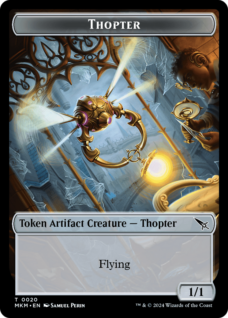 Thopter (0020) // Voja Fenstalker Double-Sided Token [Murders at Karlov Manor Tokens] | Deep Dive Games St. Marys