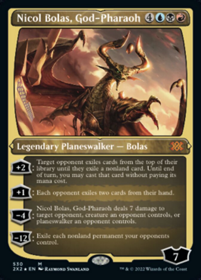 Nicol Bolas, God-Pharaoh (Foil Etched) [Double Masters 2022] | Deep Dive Games St. Marys