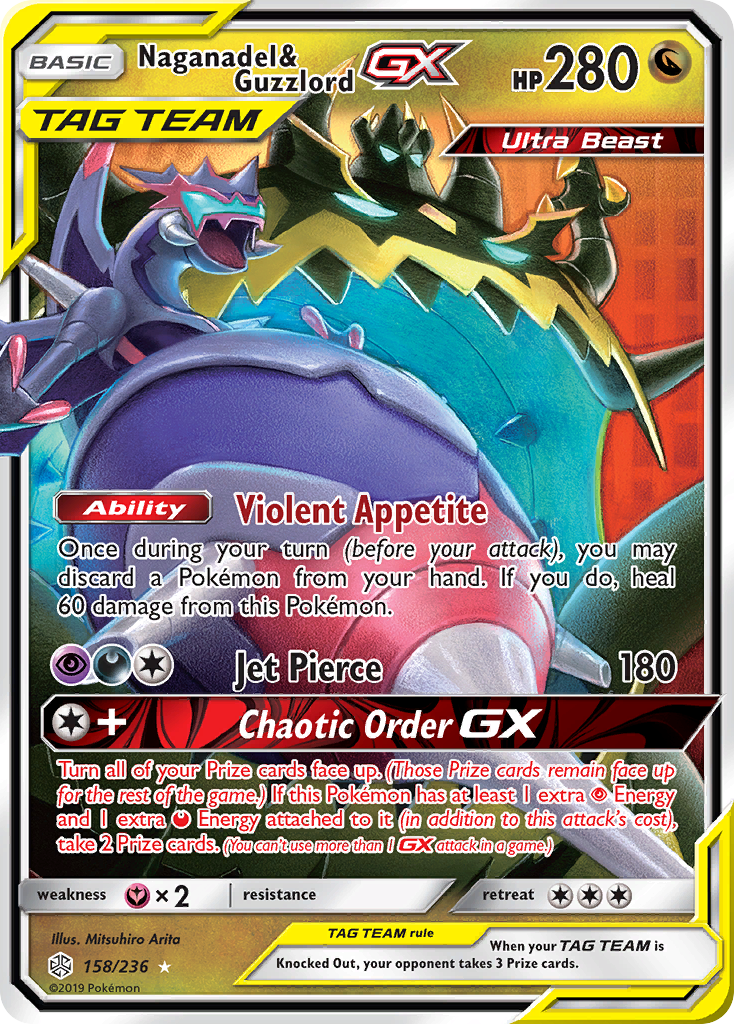 Naganadel & Guzzlord GX (158/236) [Sun & Moon: Cosmic Eclipse] | Deep Dive Games St. Marys