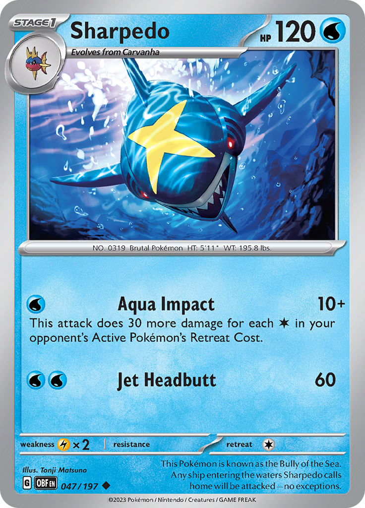 Sharpedo (047/197) [Scarlet & Violet: Obsidian Flames] | Deep Dive Games St. Marys